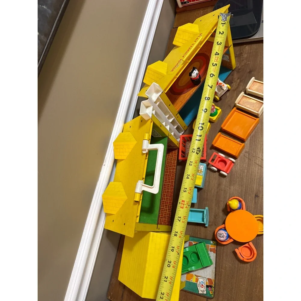 Vintage Fisher-Price Little People Play Family House 952 Blue Yellow 1970s Set
